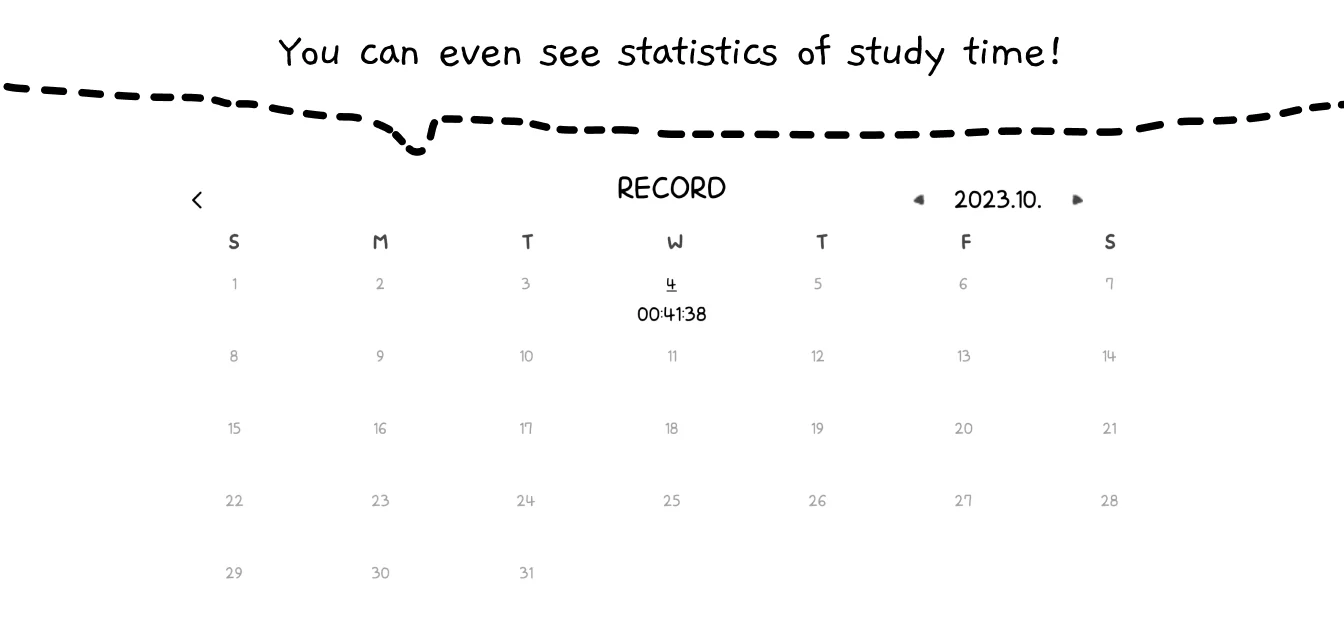 You can even see statistics of your study time!